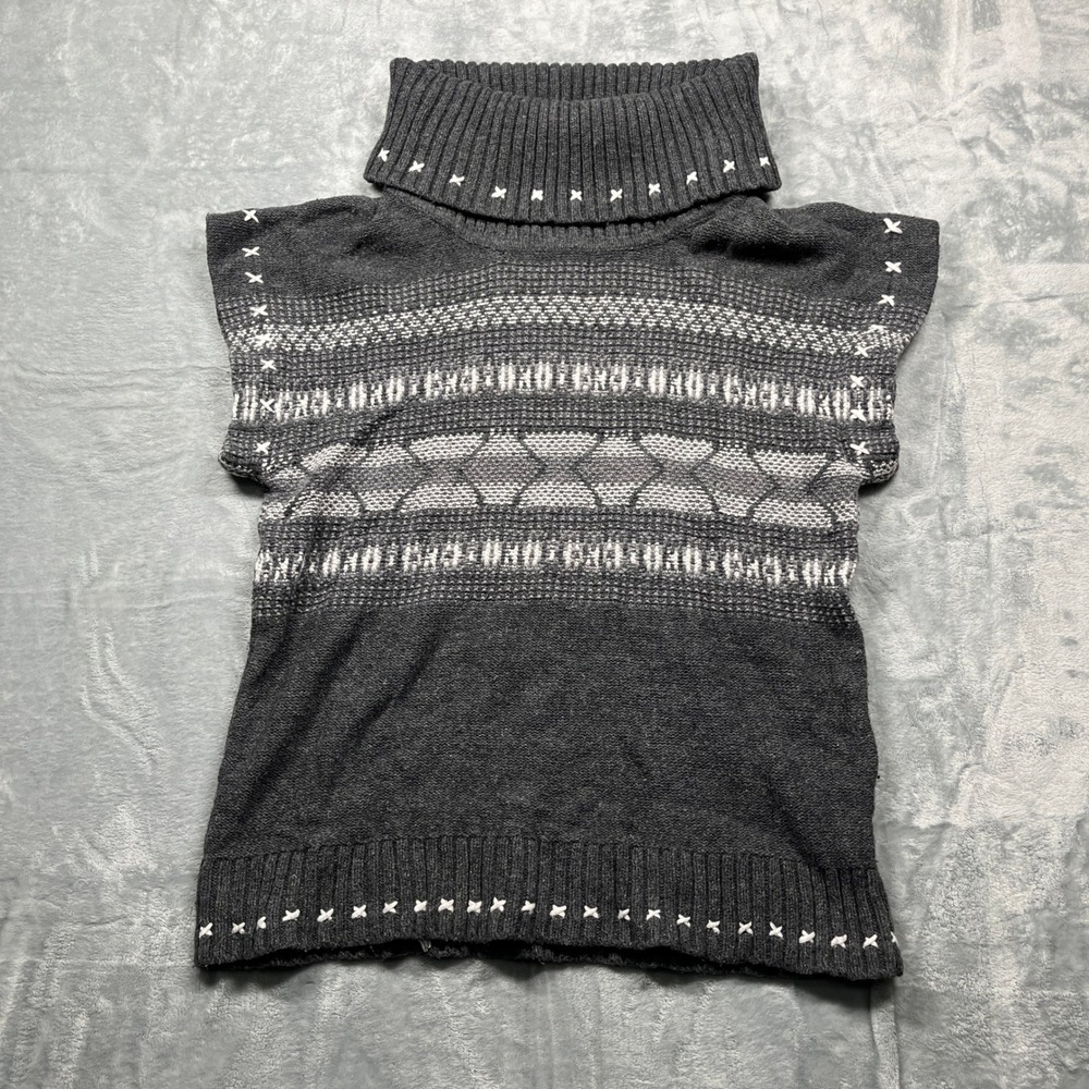 Route 66 Women's Grey Knit Turtleneck‎ Sleeveless Sweater Vest XL